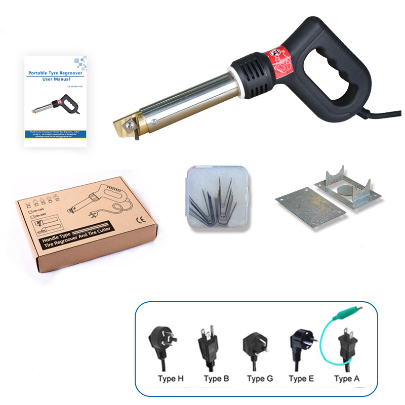 300W Mini Handheld Simple Portable Tyre Regroover with 20pcs of blades