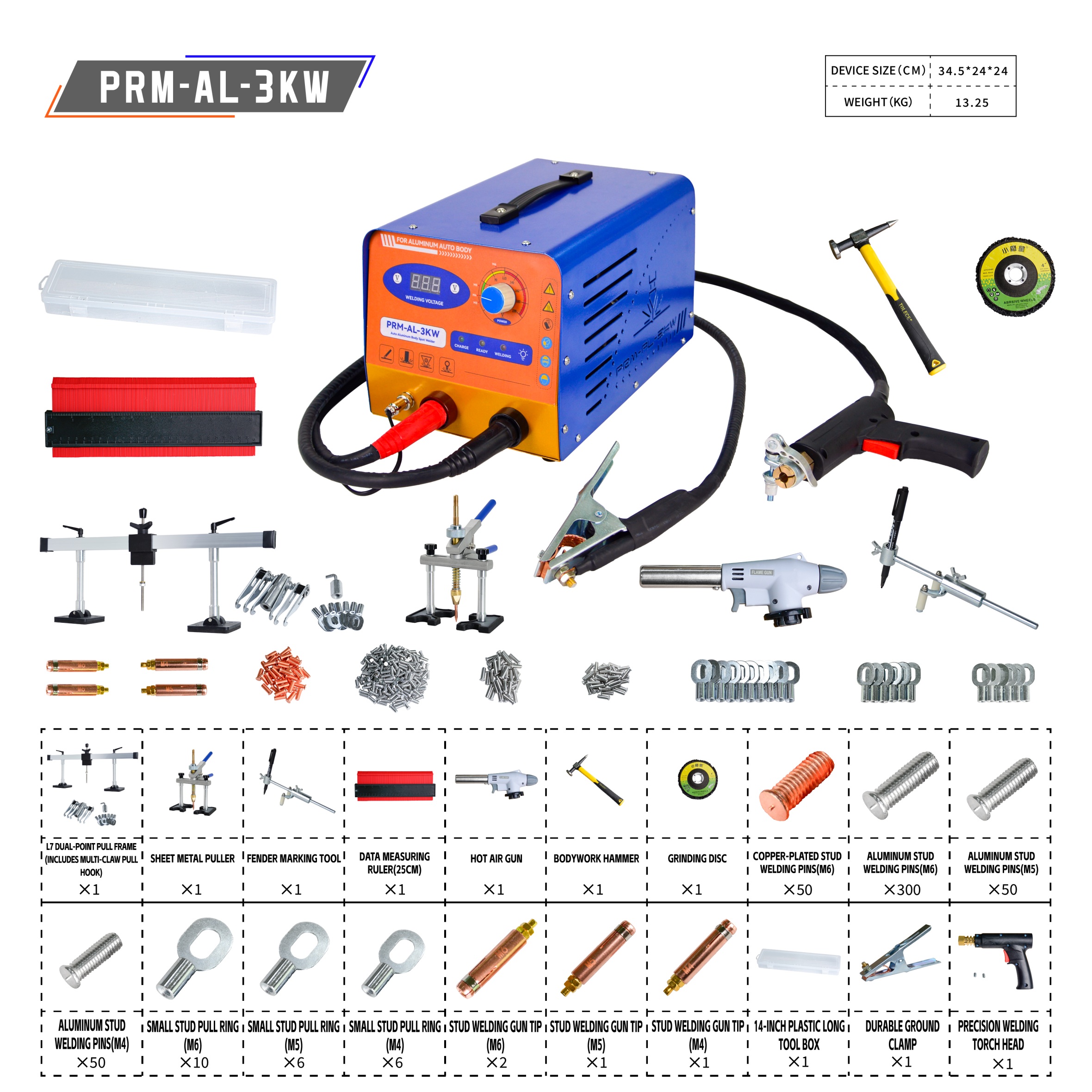 PRM-3KW DC Invert Car Body Aluminum Sheet Dent Repair Machine