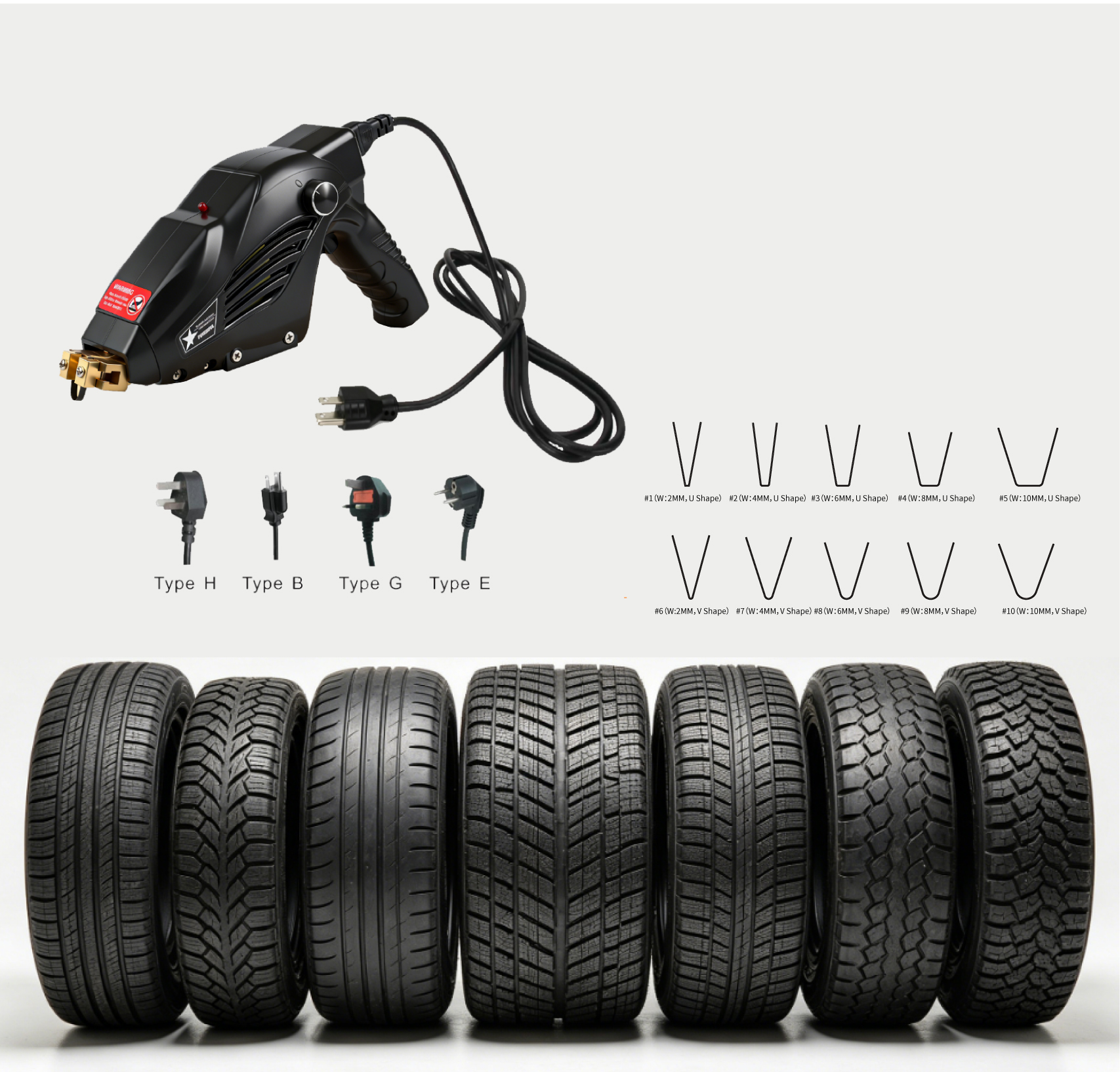 TR-400W-AC-I All-in-One Portable Tire Groover, Industrial Tire Retreading & Anti-Slip Special Tool