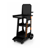Steel Automotive Tool Storage Trolley with Pegboard, Multi-Level Shelves And Pneumatic Rubber Wheels
