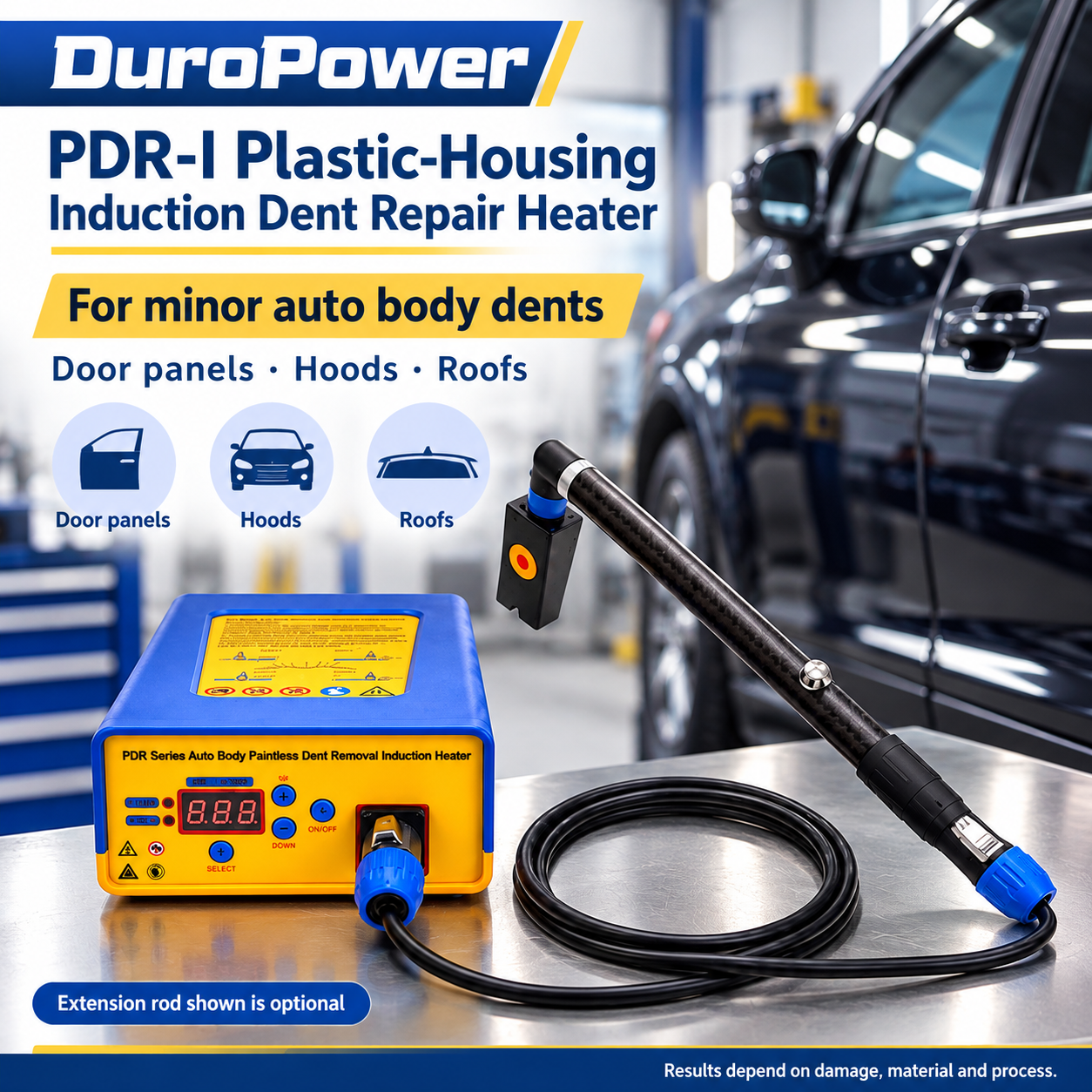 Carbon Fiber Extension Rod PDR Induction Heater Paintless Dent Repair Machine for Auto Body