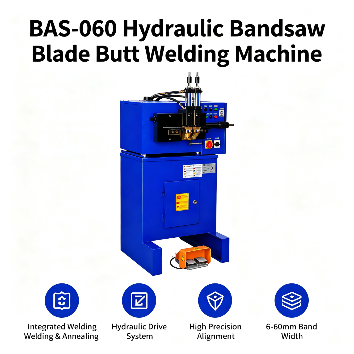 BAS-060 Metal Bandsaw Blade Welding and Annealing Machine Hydraulic Clamp