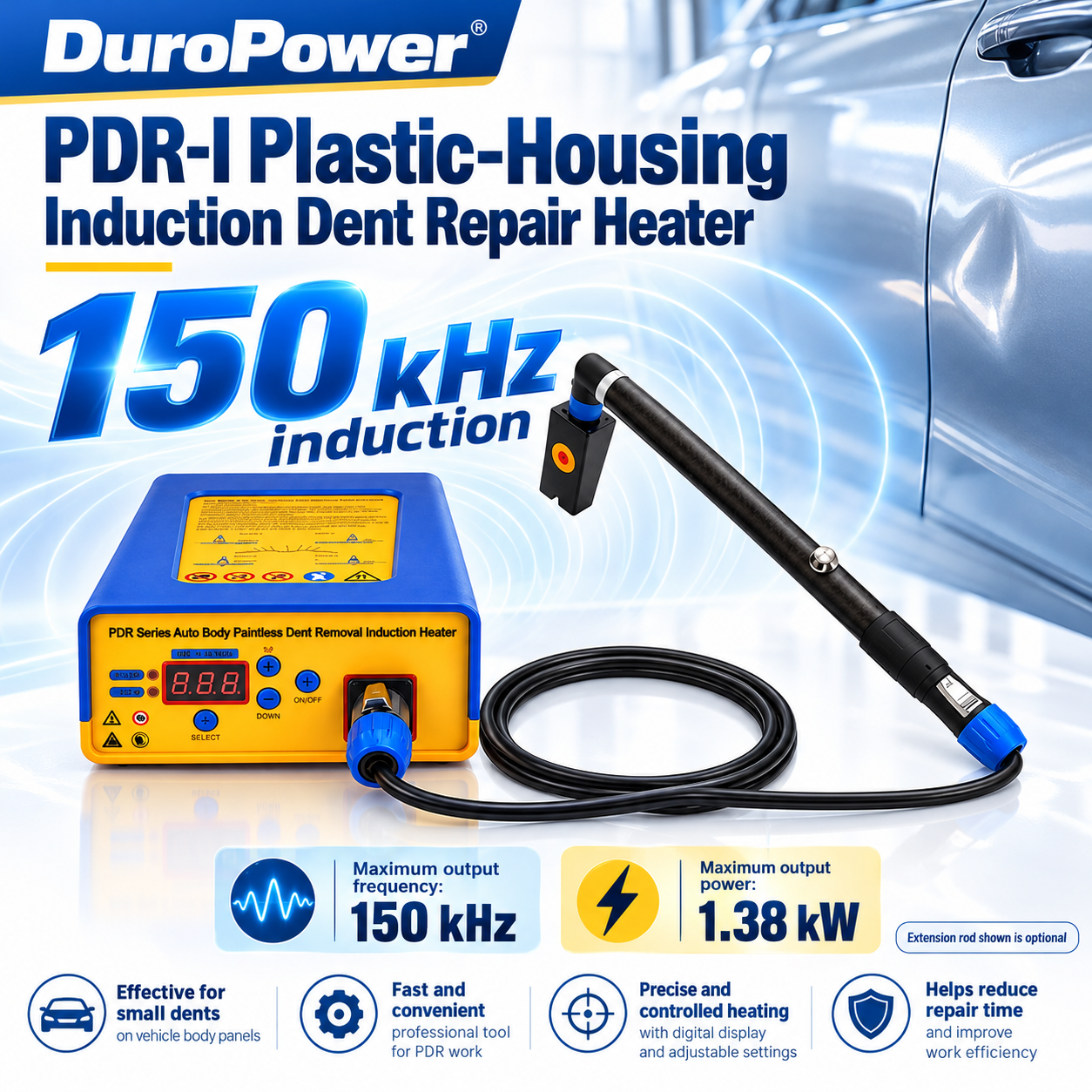 Carbon Fiber Extension Rod PDR Induction Heater Paintless Dent Repair Machine for Auto Body